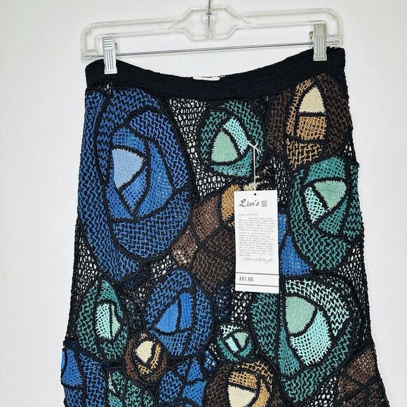 Lim’s Vintage 1980’s Hand Crocheted Floral Abstract Cotton Skirt Small - Picture 5 of 5